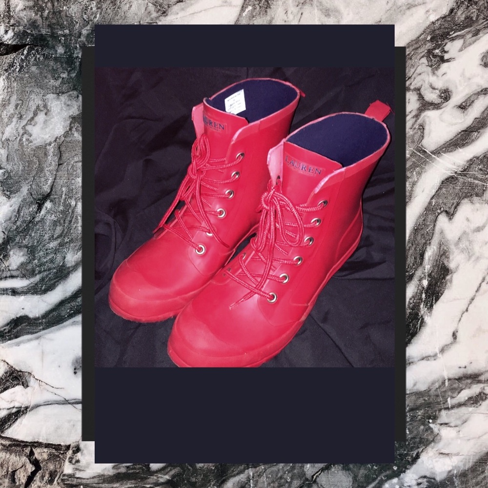 Red Ralph Lauren Polo Duck boots